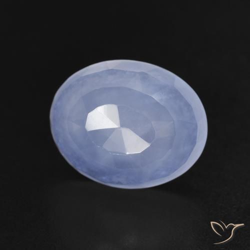 2.87ct Natural Azul púrpura Calcedonia, Ovalada, Transparente