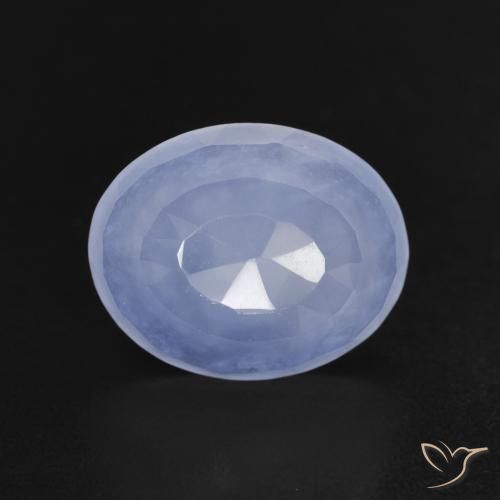 Calcedonia Azul púrpura natural de 2.87 ct, Ovalada, Transparente