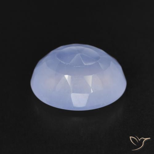 Calcedonia Azul púrpura natural de 2.87 ct, Ovalada, Transparente