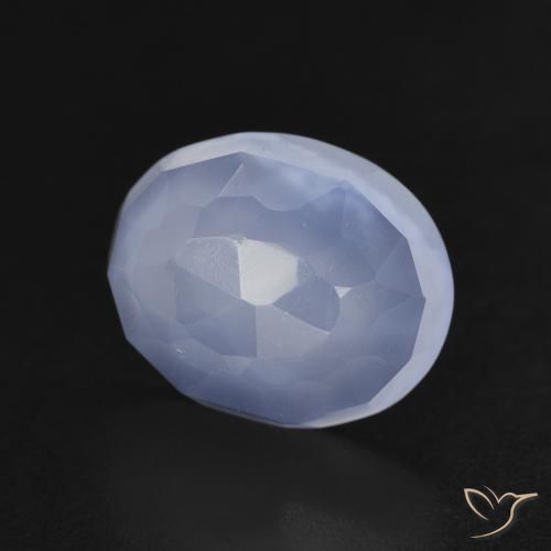 Calcedonia Azul púrpura natural de 3.44 ct, Ovalada, Transparente