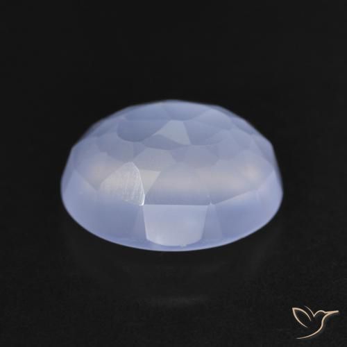 Calcedonia Azul púrpura natural de 3.44 ct, Ovalada, Transparente