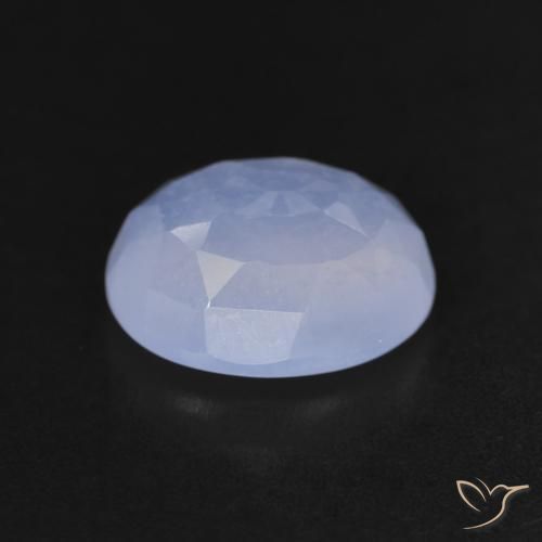 Calcedonia Azul púrpura natural de 3.40 ct, Ovalada, Transparente