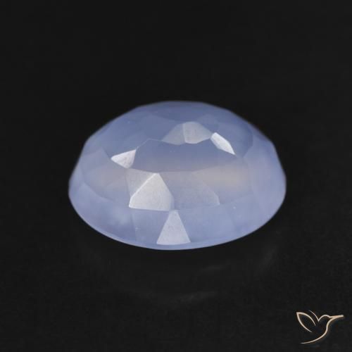Calcedonia Azul púrpura natural de 3.05 ct, Ovalada, Transparente