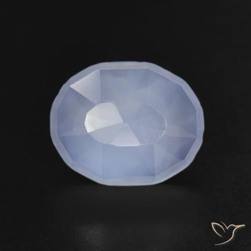 3.22ct Natural Azul púrpura Calcedonia, Ovalada, Transparente