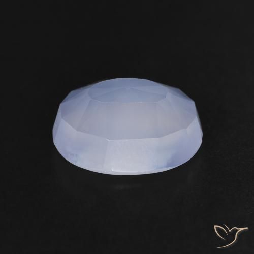 Calcedonia Azul púrpura natural de 3.22 ct, Ovalada, Transparente