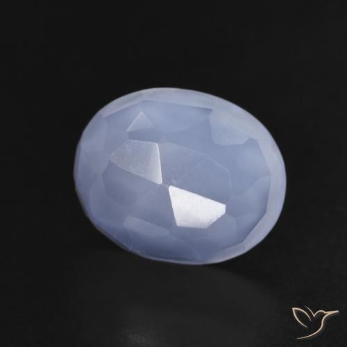 Calcedonia Azul púrpura natural de 3.60 ct, Ovalada, Transparente