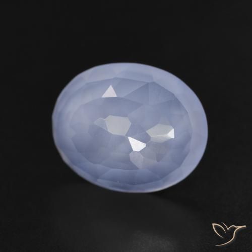Calcedonia Azul púrpura natural de 3.32 ct, Ovalada, Transparente