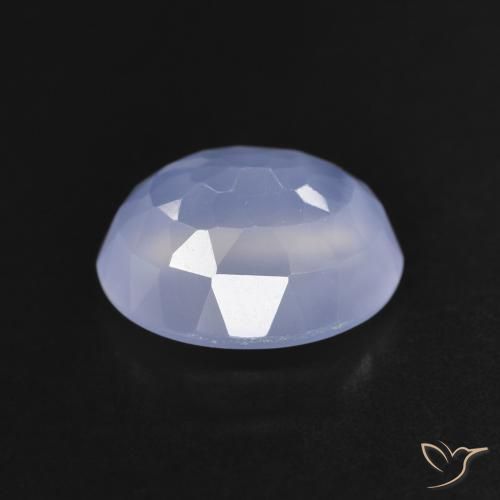 Calcedonia Azul púrpura natural de 3.32 ct, Ovalada, Transparente