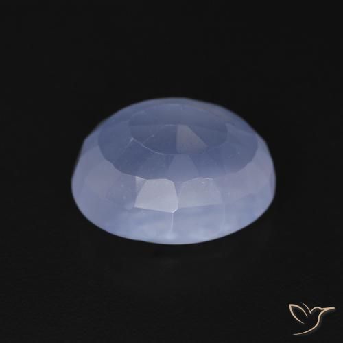 Calcedonia Azul púrpura natural de 3.54 ct, Ovalada, Transparente