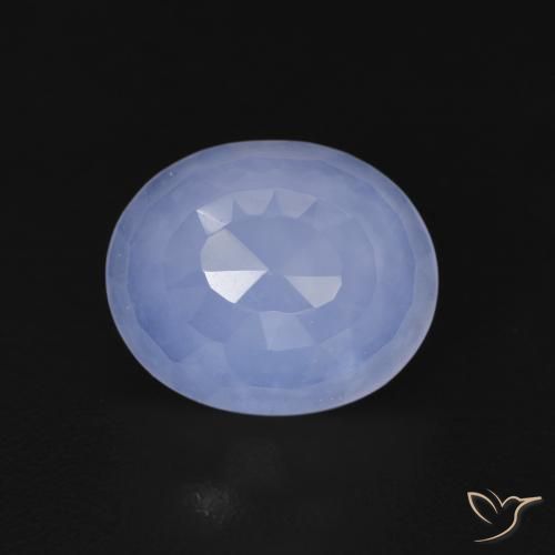 3.56ct Natural Azul púrpura Calcedonia, Ovalada, Transparente