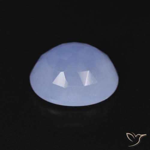 Calcedonia Azul púrpura natural de 3.56 ct, Ovalada, Transparente