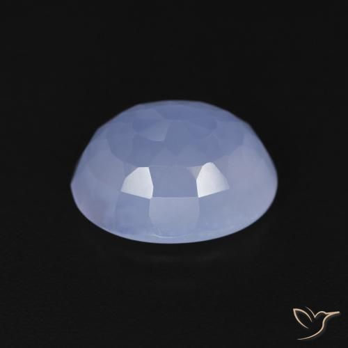 Calcedonia Azul púrpura natural de 3.34 ct, Ovalada, Transparente