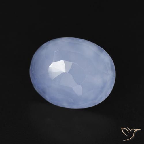Calcedonia Azul púrpura natural de 2.98 ct, Ovalada, Transparente