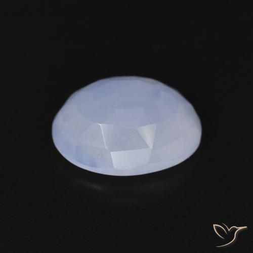Calcedonia Azul púrpura natural de 2.98 ct, Ovalada, Transparente