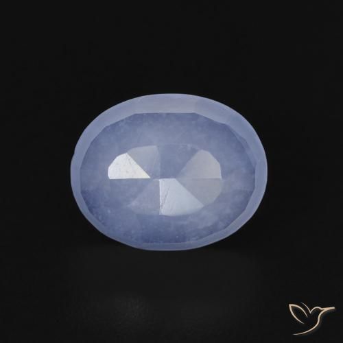 2.56ct Natural Azul púrpura Calcedonia, Ovalada, Transparente
