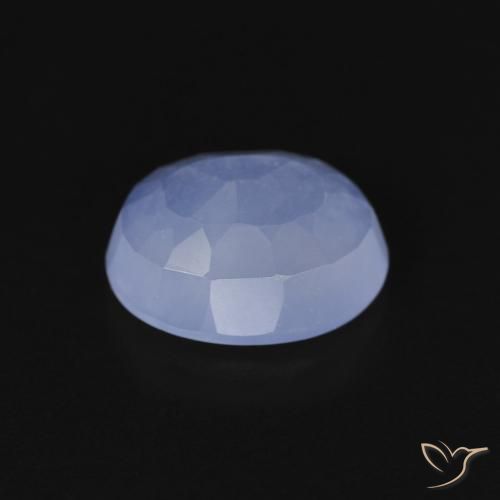 Calcedonia Azul púrpura natural de 2.56 ct, Ovalada, Transparente