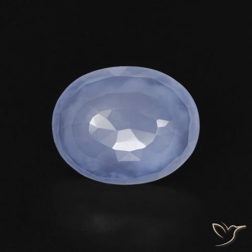 2.45ct Natural Azul púrpura Calcedonia, Ovalada, Transparente
