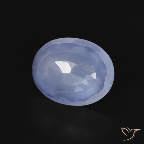 Calcedonia Azul púrpura natural de 2.45 ct, Ovalada, Transparente