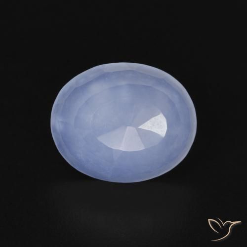 2.47ct Natural Azul púrpura Calcedonia, Ovalada, Transparente