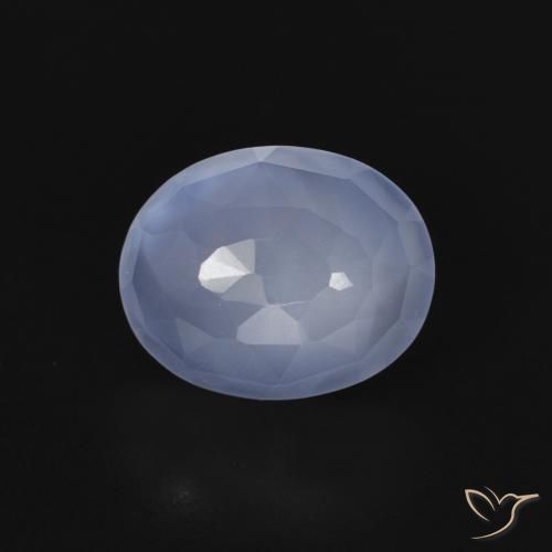 2.75ct Natural Azul púrpura Calcedonia, Ovalada, Transparente