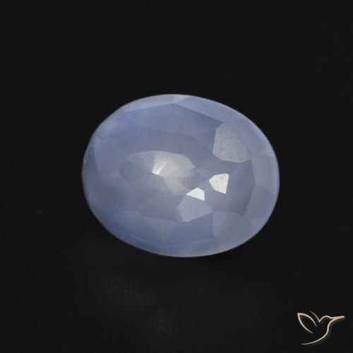 Calcedonia Azul púrpura natural de 2.75 ct, Ovalada, Transparente