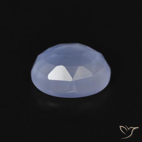 Calcedonia Azul púrpura natural de 2.75 ct, Ovalada, Transparente