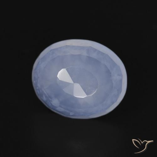 Calcedonia Azul púrpura natural de 3.91 ct, Ovalada, Transparente