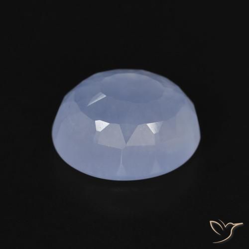 Calcedonia Azul púrpura natural de 3.91 ct, Ovalada, Transparente