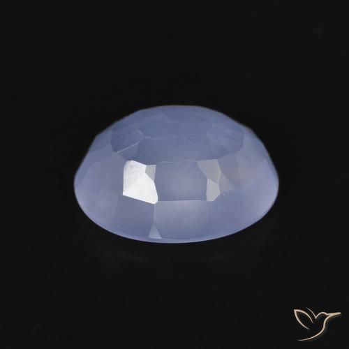 Calcedonia Azul púrpura natural de 3.11 ct, Ovalada, Transparente