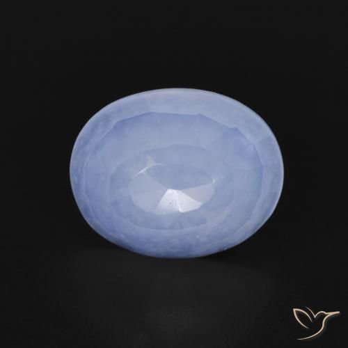 2.66ct Natural Azul púrpura Calcedonia, Ovalada, Transparente