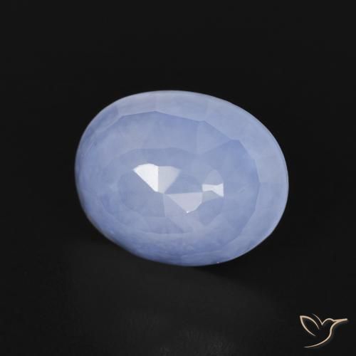 Calcedonia Azul púrpura natural de 2.66 ct, Ovalada, Transparente