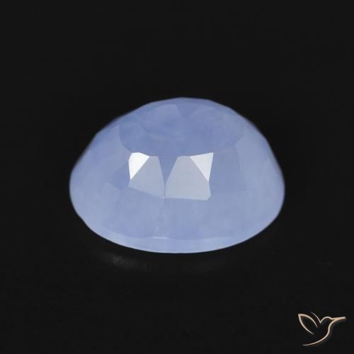 Calcedonia Azul púrpura natural de 2.66 ct, Ovalada, Transparente