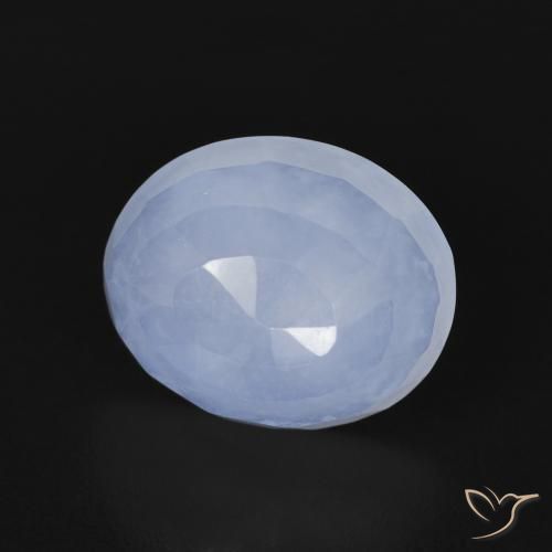Calcedonia Azul púrpura natural de 3.37 ct, Ovalada, Transparente