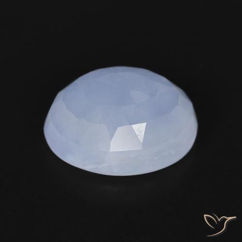 Calcedonia Azul púrpura natural de 3.37 ct, Ovalada, Transparente
