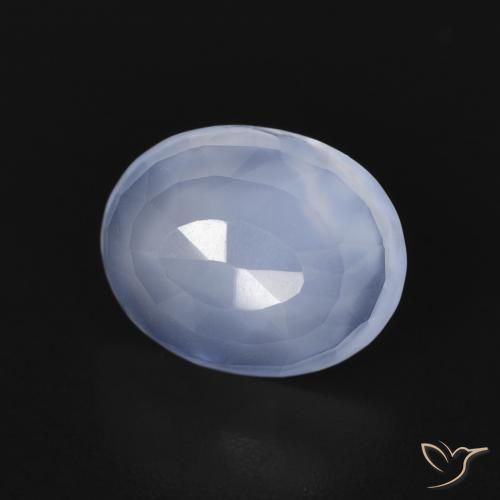 Calcedonia Azul púrpura natural de 2.40 ct, Ovalada, Transparente