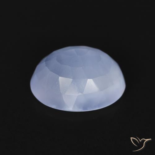 Calcedonia Azul púrpura natural de 2.40 ct, Ovalada, Transparente