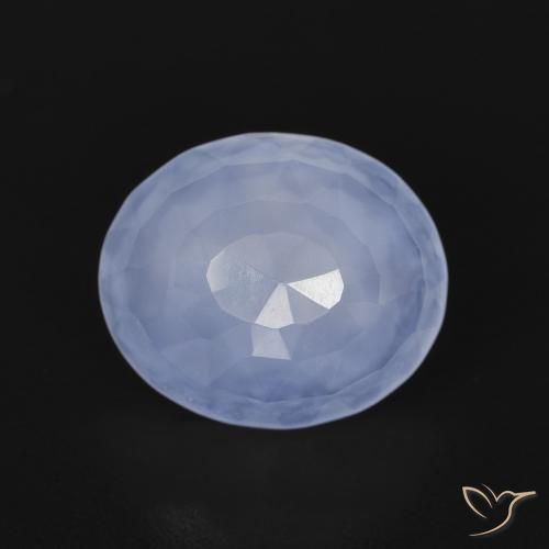3.14ct Natural Azul púrpura Calcedonia, Ovalada, Transparente