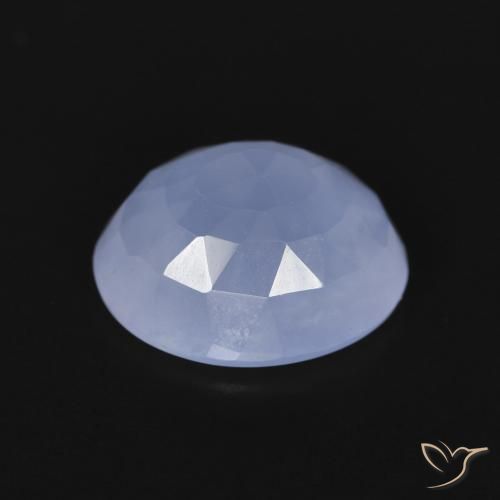 Calcedonia Azul púrpura natural de 3.14 ct, Ovalada, Transparente