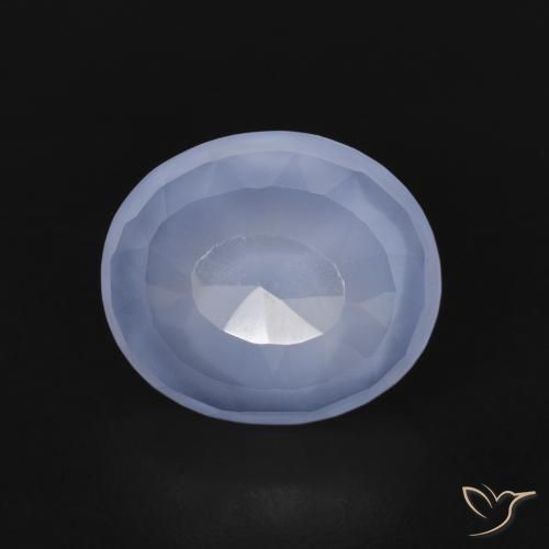 3.03ct Natural Azul púrpura Calcedonia, Ovalada, Transparente