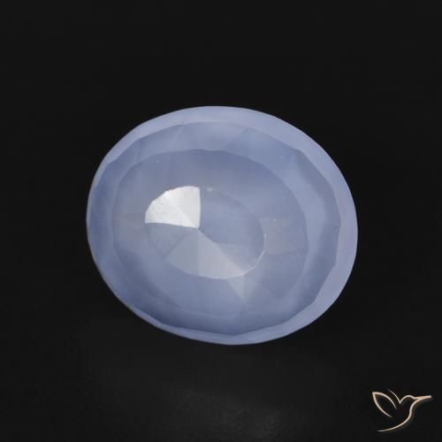 Calcedonia Azul púrpura natural de 3.03 ct, Ovalada, Transparente