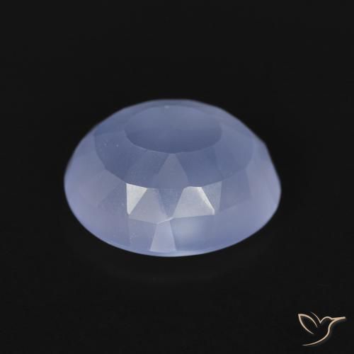 Calcedonia Azul púrpura natural de 3.03 ct, Ovalada, Transparente