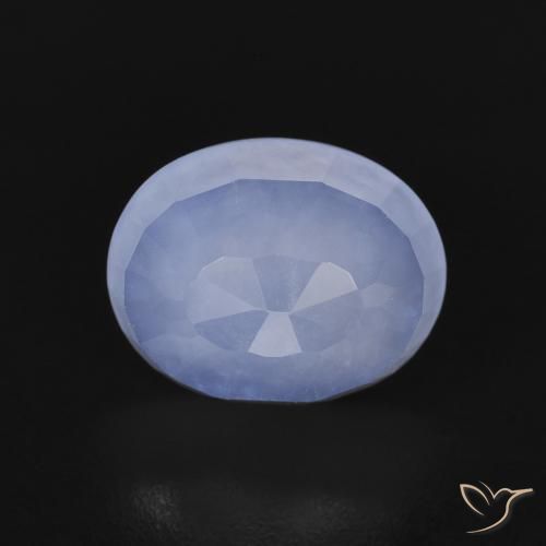 2.61ct Natural Azul púrpura Calcedonia, Ovalada, Transparente