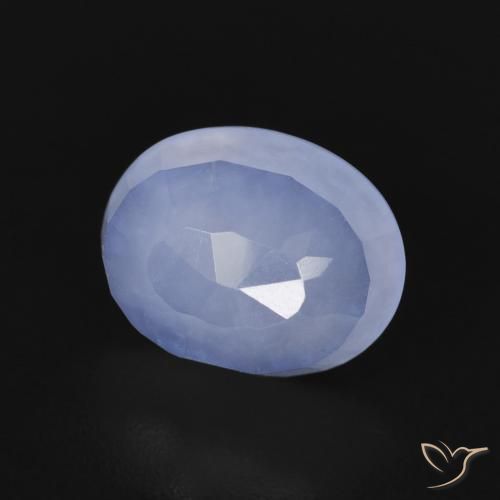 Calcedonia Azul púrpura natural de 2.61 ct, Ovalada, Transparente