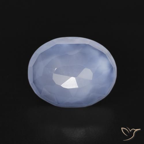 2.57ct Natural Azul púrpura Calcedonia, Ovalada, Transparente