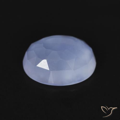 Calcedonia Azul púrpura natural de 2.57 ct, Ovalada, Transparente