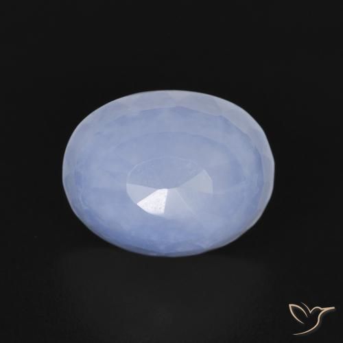 2.70ct Natural Azul púrpura Calcedonia, Ovalada, Transparente
