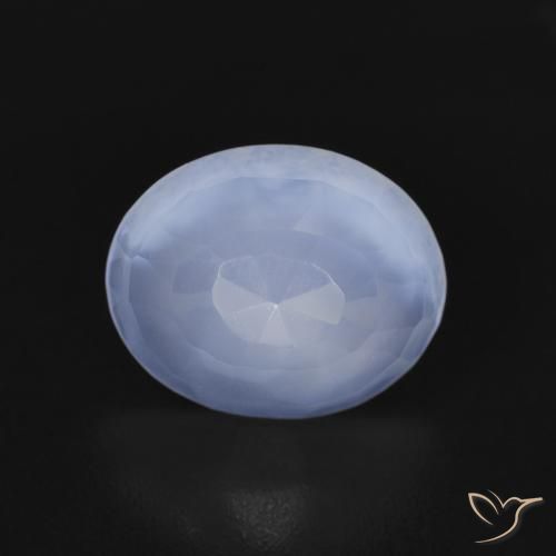 2.50ct Natural Azul púrpura Calcedonia, Ovalada, Transparente