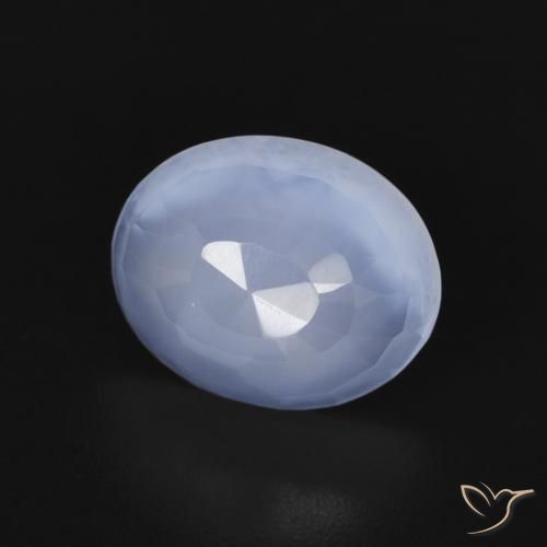 Calcedonia Azul púrpura natural de 2.50 ct, Ovalada, Transparente