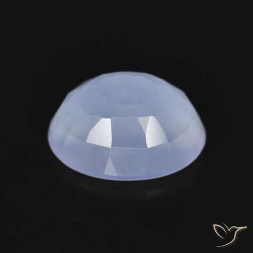 Calcedonia Azul púrpura natural de 2.50 ct, Ovalada, Transparente