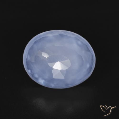 2.34ct Natural Azul púrpura Calcedonia, Ovalada, Transparente